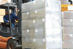 load material with Stretch machine